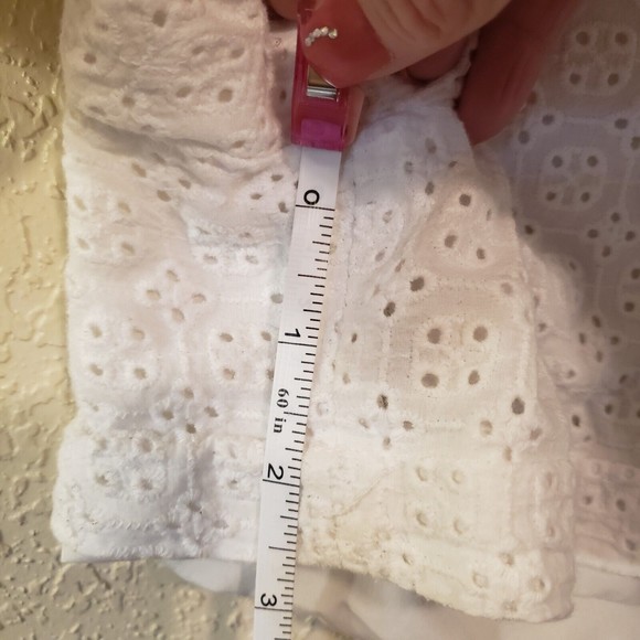 Cynthia Rowley Womens White Eyelet Ruffled Shorts Size 10 - Picture 8 of 10